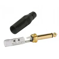 Amphenol ACPM-KB-AU Разъем кабельный Jack 1/4"(male), mono, прямой, чёрный