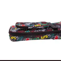 FORCE DLX-A (1007) Чехол для акустической гитары 41", утеплённый, чёрный с принтом, красный кант