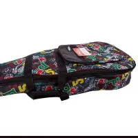 FORCE DLX-A (1007) Чехол для акустической гитары 41", утеплённый, чёрный с принтом, красный кант