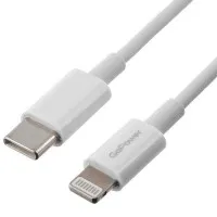 GoPower GP10TL Шнур Lightning (male) ⇔ Type-C (male), 1 метр, белый (00-00022804)