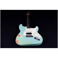 JET JS-400 Relic SFG Электрогитара, Stratocaster, 6 струн, цвет морской волны, состареный