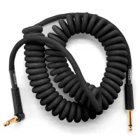 Dunlop DCICB15R Шнур гитарный витой JACK 1/4" (прямой) ⇔ JACK 1/4" (угловой), 4.6 м, чёрный