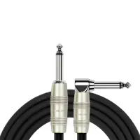 Kirlin IP-202PR 6M BK Шнур инструментальный JACK 1/4"(прямой) ⇔ JACK 1/4"(угловой), 6 метров, черный