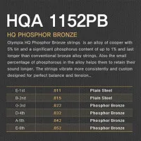 Olympia HQA 1152PB Струны для акустической гитары, Phosphor Bronze, 11-52