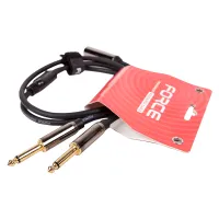 FORCE FLC-12/1 Шнур 2х monoJACK1/4(M)⇔stereoJACK1/4(F) + переходник на miniJACK1/8(stereo), 1 м