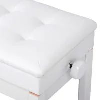 Rin LB-31WHG Банкетка с регулировкой высоты, дерево/искусственная кожа, белая, глянцевый лак