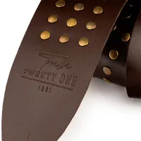 Twelve Twenty One 1221-75-3-BRN Ремень для гитары, кожаный, широкий, коричневый