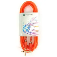 True magic TEJ007/6M Шнур гитарный JACK 1/4"(прямой) ⇔ JACK 1/4"(угловой), 6 метров, оранжевый