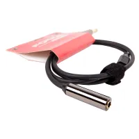 FORCE FLC-12/1 Шнур 2х monoJACK1/4(M)⇔stereoJACK1/4(F) + переходник на miniJACK1/8(stereo), 1 м