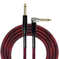 Kirlin IWB-202BFGL 6M WBR Шнур гитарный JACK 1/4"(прямой) ⇔ JACK 1/4"(угловой), 6м, красная волна
