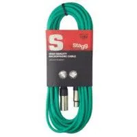 STAGG SMC10 CGR Шнур микрофонный XLR (female) <=> XLR (male), зелёный