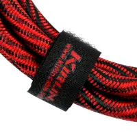 Kirlin IWB-202BFGL 3M WBR Шнур гитарный JACK 1/4"(прямой) ⇔ JACK 1/4"(угловой), 3м., красная волна