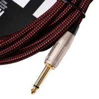 LEEM FBS-5(BK/RD) Шнур инструментальный JACK 1/4"(прямой) ⇔ JACK 1/4"(прямой), 5 м., черный/красный