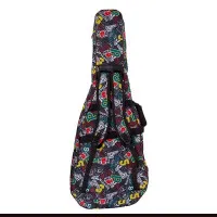 FORCE DLX-A (1007) Чехол для акустической гитары 41", утеплённый, чёрный с принтом, красный кант