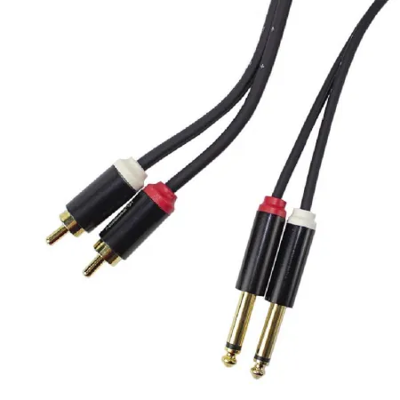 KUPFERN KFAC05-5M Шнур аудио 2хJACK 1/4" (mono) прямые ⇔ 2хRCA (male) прямые, длина 5 метров