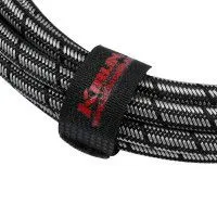 Kirlin IWB-202BEGL 6M BM Шнур гитарный JACK 1/4"(прямой) ⇔ JACK 1/4"(угловой), 6 метров, черн/серебр