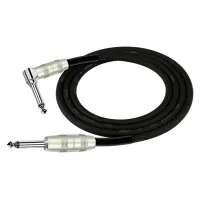 Kirlin IP-202PR 3M BK Шнур инструментальный JACK 1/4"(прямой) ⇔ JACK 1/4"(угловой), 3 метра, черный