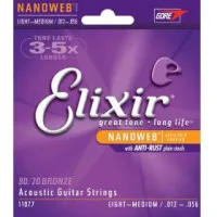 Набор струн для 6-струнной акустической гитары Elixir 11077 NanoWeb