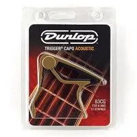 Dunlop 83CG Acoustic Curved Trigger® Каподастр для акустической гитары, золото, для неплоского грифа