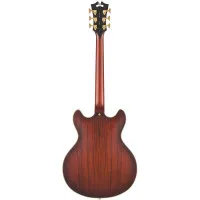 D'Angelico Deluxe DC Satin Brown Burst Электрогитара полуакустическая с кейсом, 6 струн, коричневая