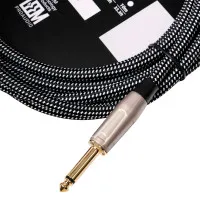 LEEM FAS-5(BK/WH) Шнур инструментальный JACK 1/4"(прямой) ⇔ JACK 1/4"(прямой), 5 м., черный/белый