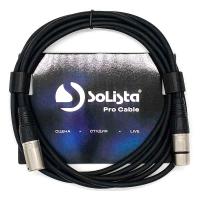 SOLISTA WX003-3M Шнур микрофонный/коммутационный  XLR (M) ⇔ XLR (F), 3 метра, чёрный