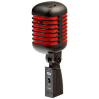 PROEL EIKON DM55V2RDBK Микрофон вокальный динамический "ретро", чёрный с красной ветрозащитой