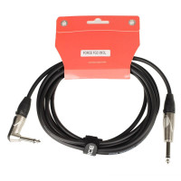 FORCE FGC-09/3L Шнур инструментальный Jack 1/4"(прямой) ⇔ Jack 1/4"(угловой), 3 метра