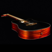 KEPMA EDCE K10 Black Matt Гитара трансакустическая Dreadnought, цвет черный матовый