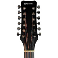 Martinez FAW-802-12 TBK Гитара акустическая 41",12 струн, Dreadnought, цвет прозрачный черный